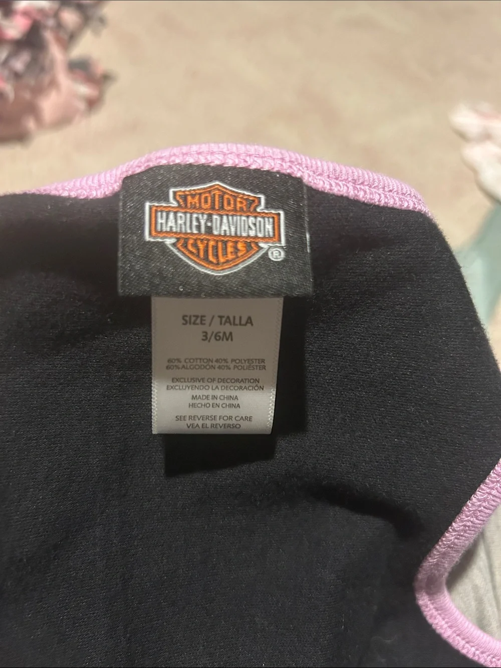 Harley-Davidson Black and Pink Baby Bib with Mixed Pink & Sage Bandana Bibs